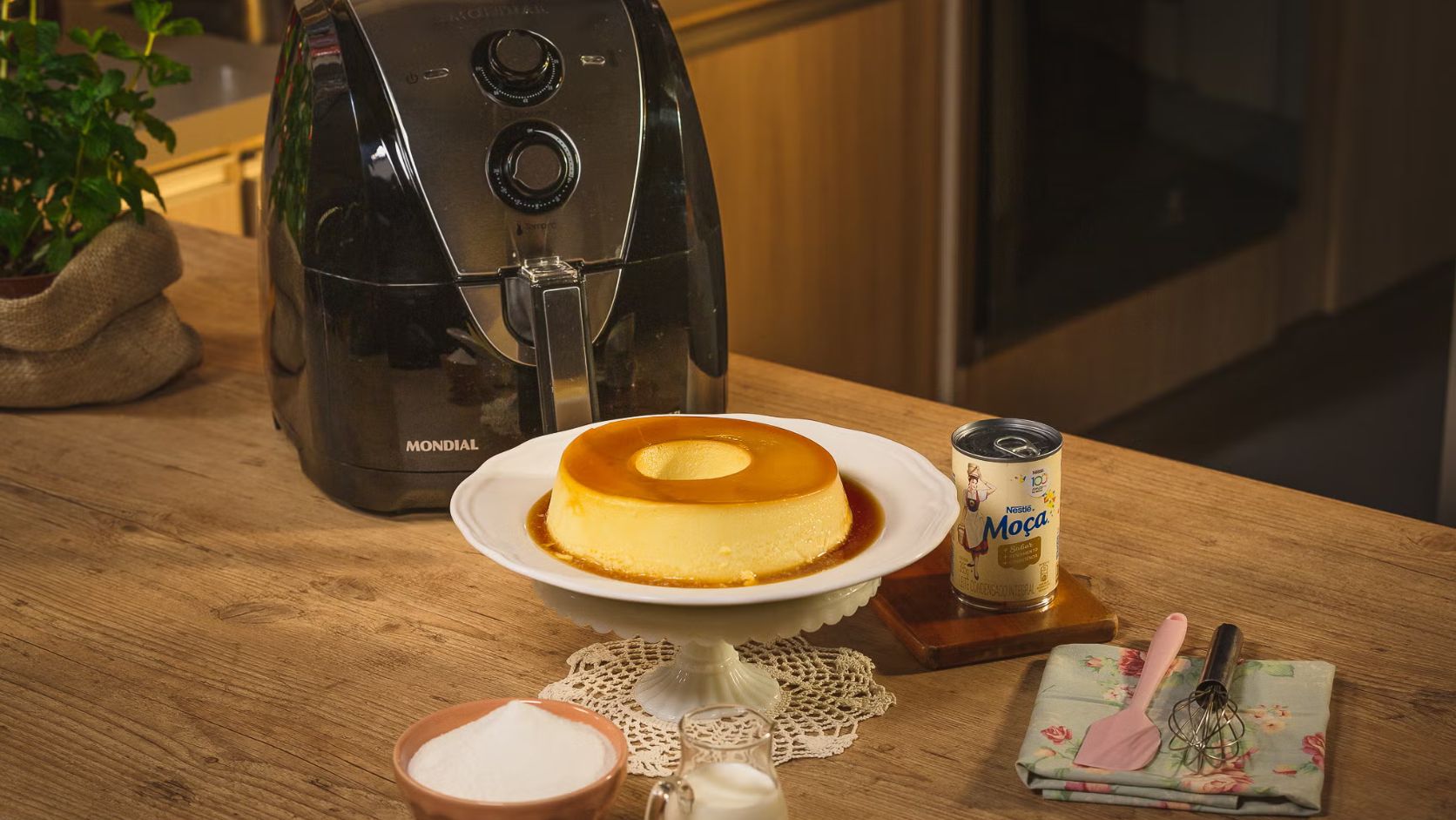 pudim de leite condensado na air fryer