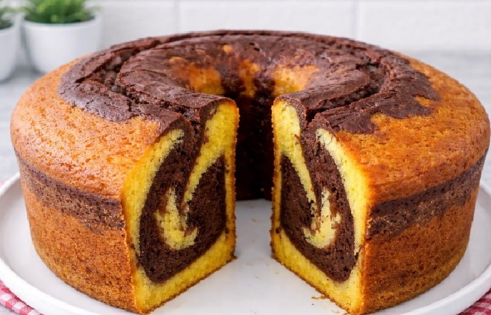 bolo mesclado de cenoura